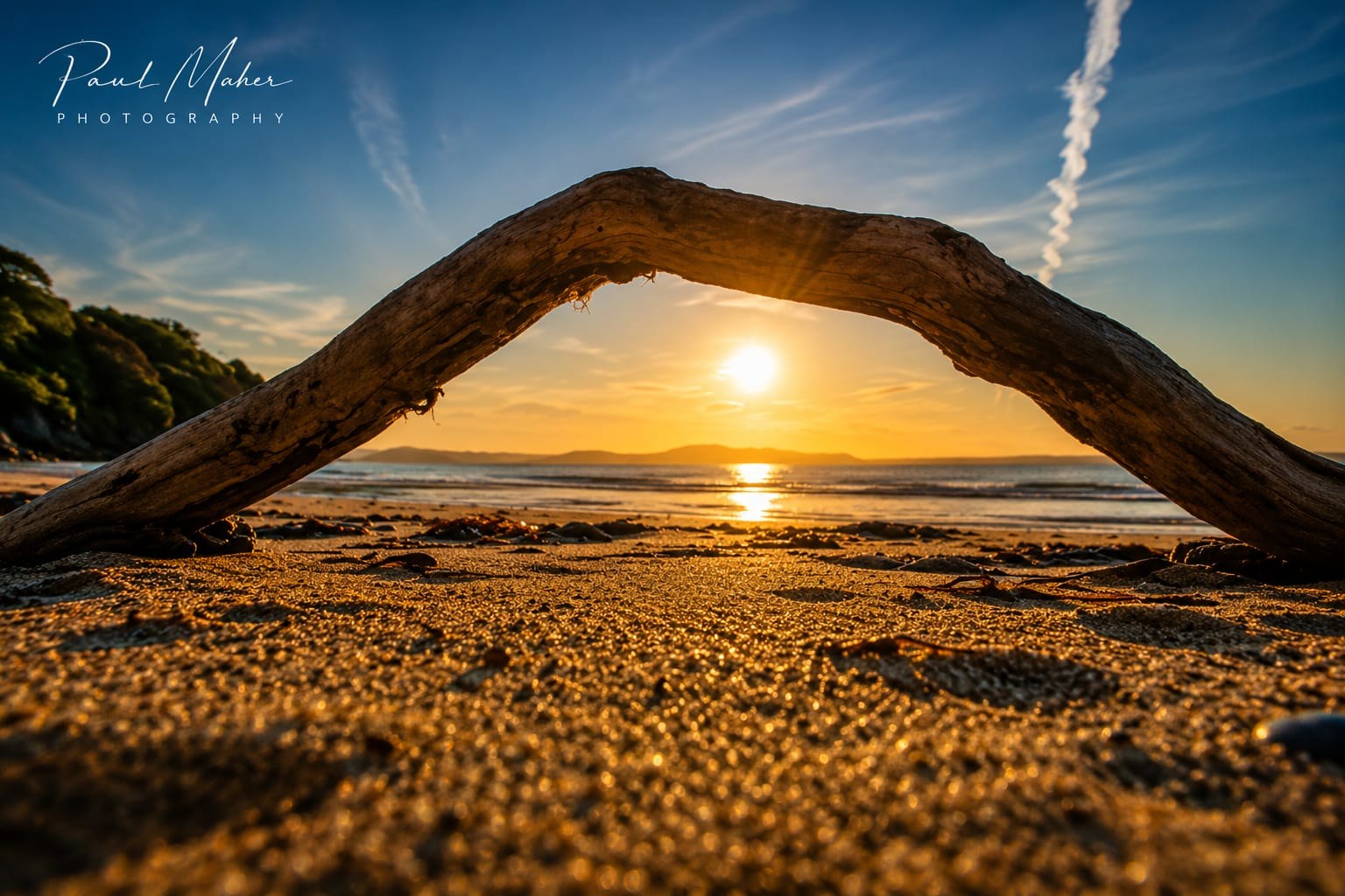 Amber sky at sunset