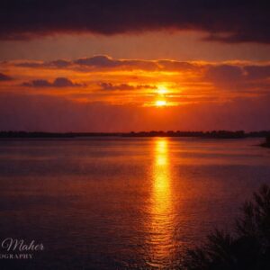 Deep red and purple sunset