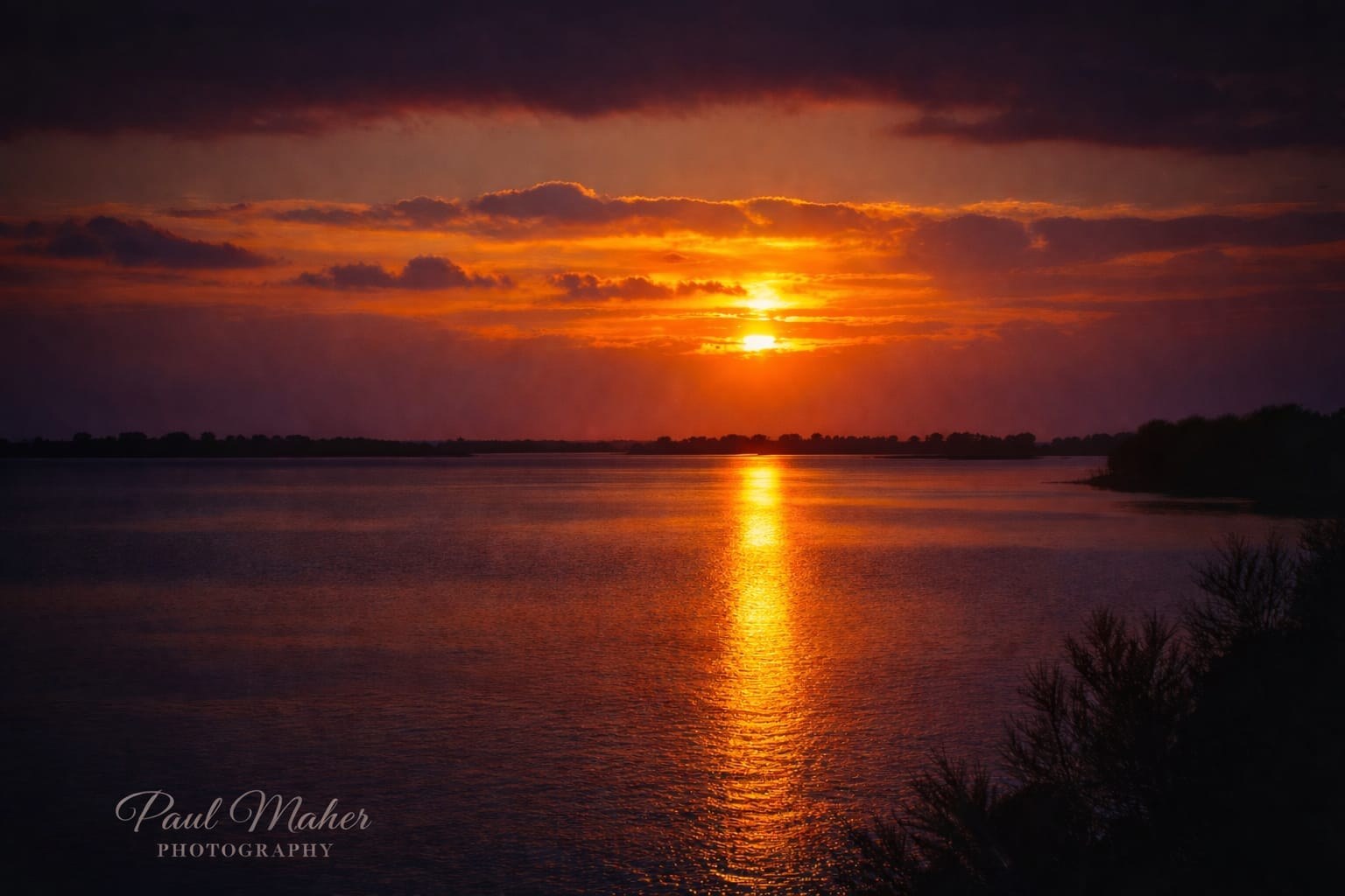 Deep red and purple sunset