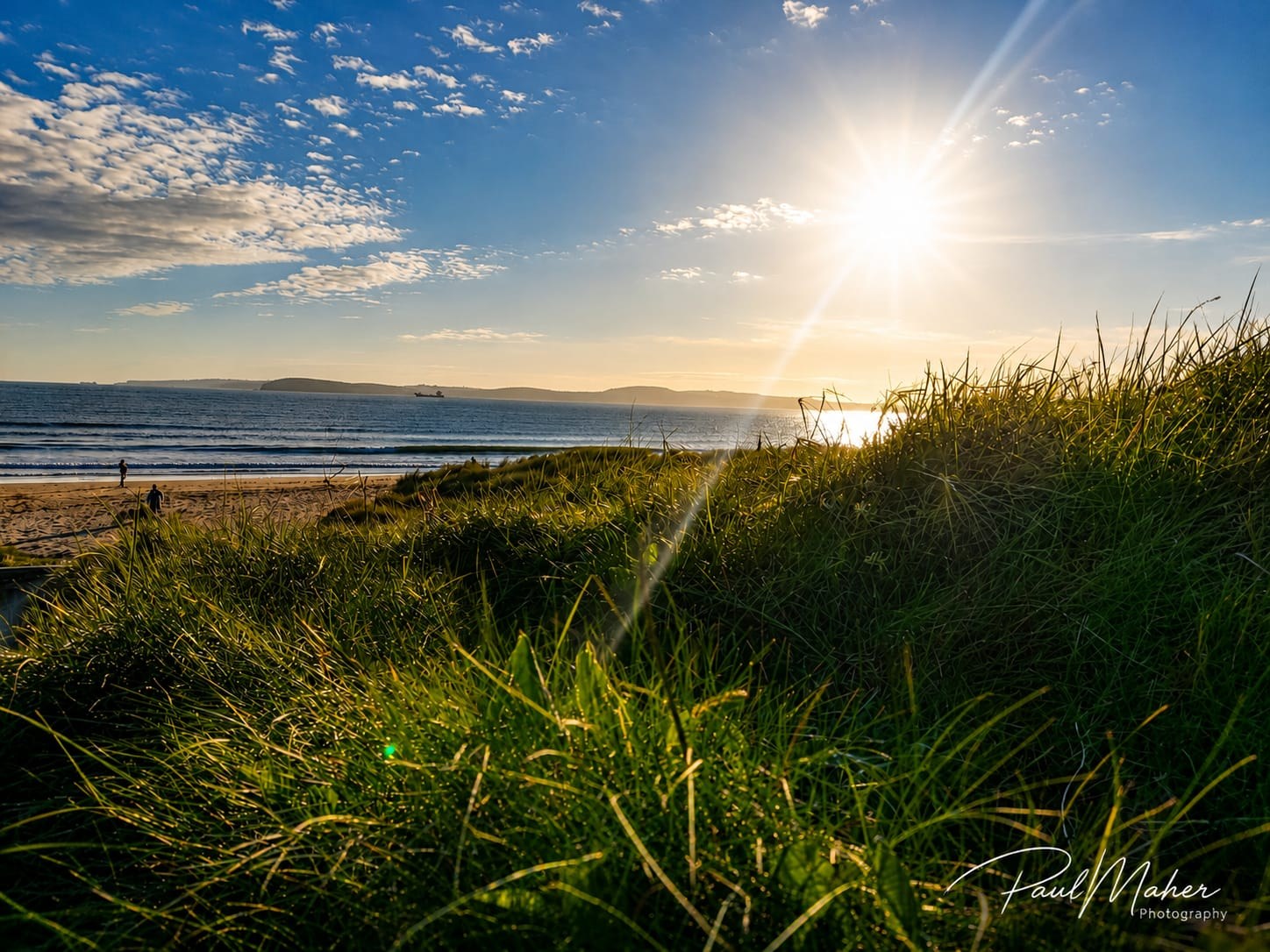 Wide Irish coast at dusk